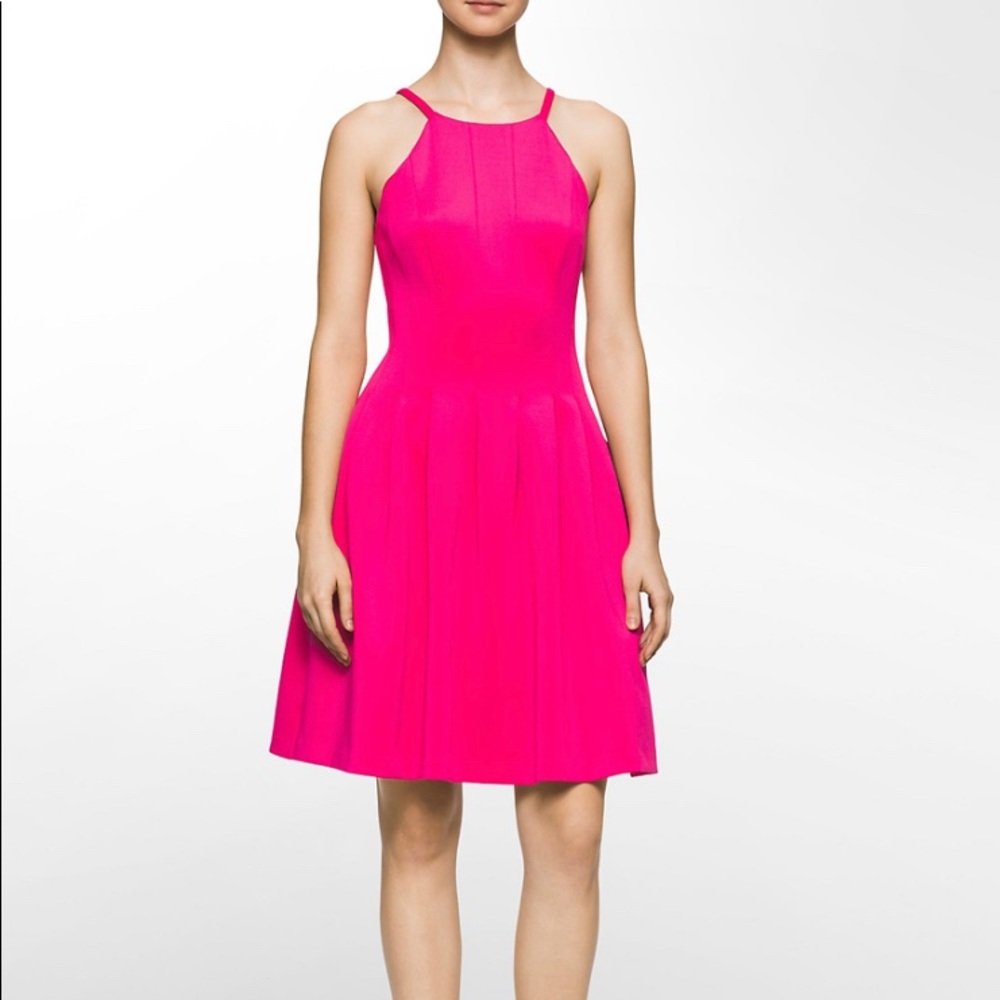 Calvin Klein pink fit and flare dress